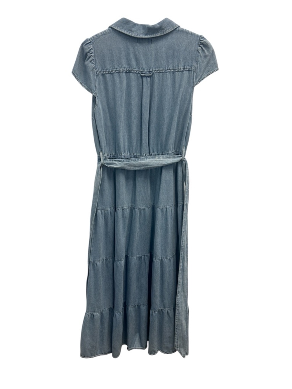 Kut from the Kloth Light Blue Denim Tiered Button-Front Maxi Dress - Picture 8 of 10